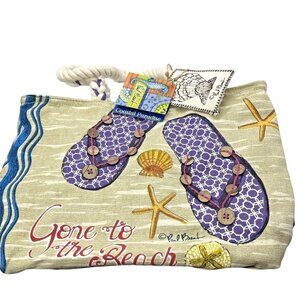 Paul Brent “Gone to the Beach” Bag - Embellished On Flip Flops NWT